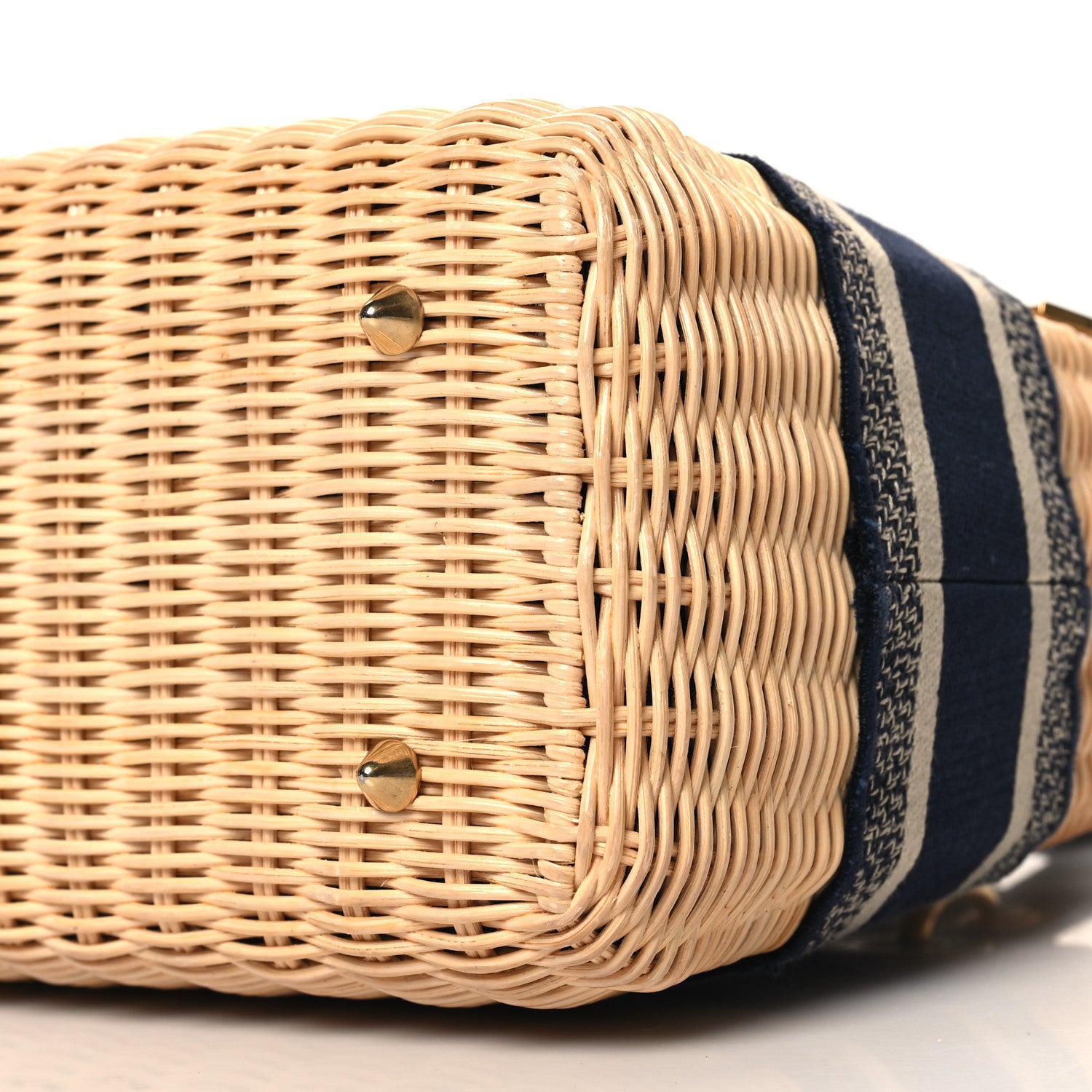 Wicker Oblique Medium Lady Dior Bag Blue - Image 7