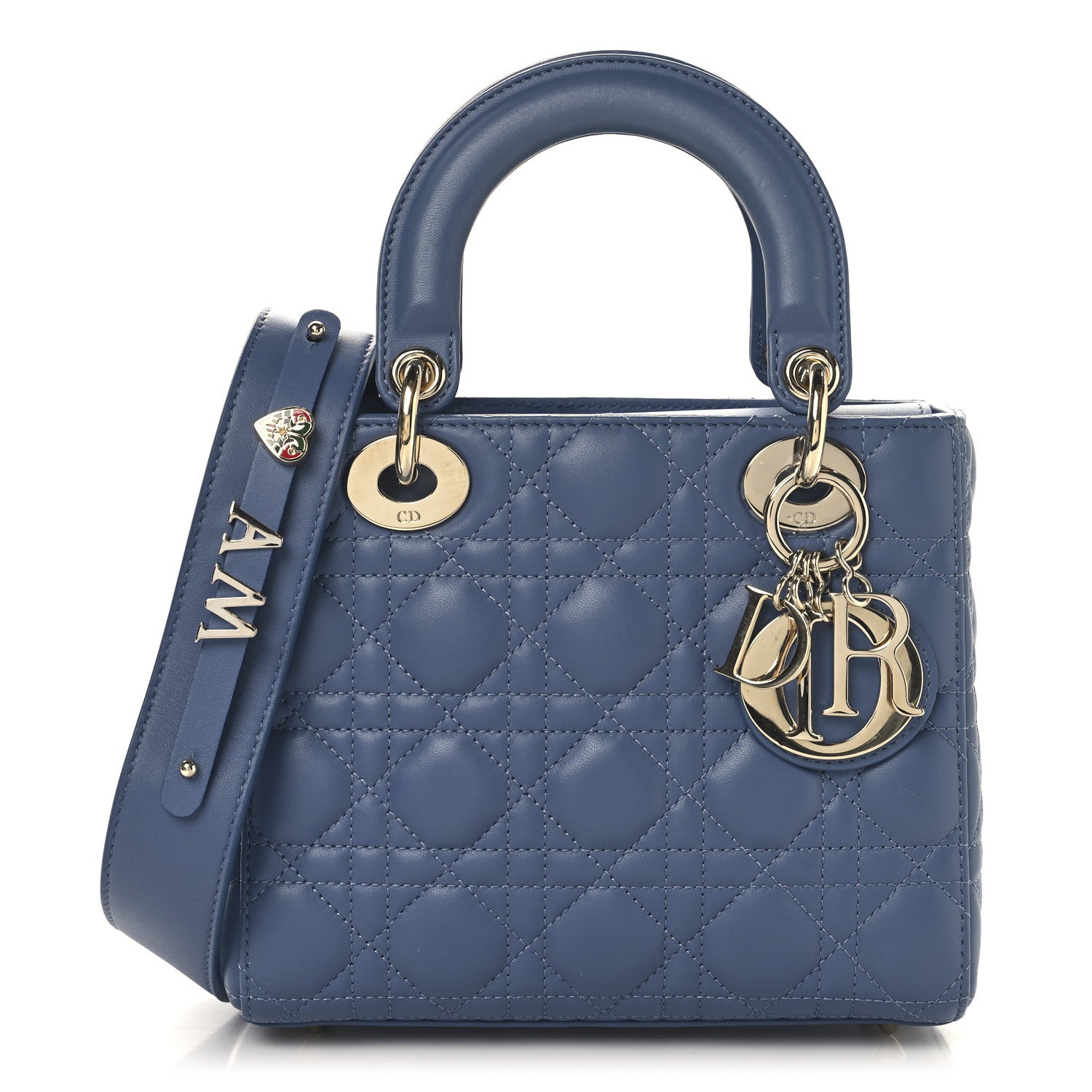 Lambskin Cannage Small My ABCDior Lady Dior Denim Blue