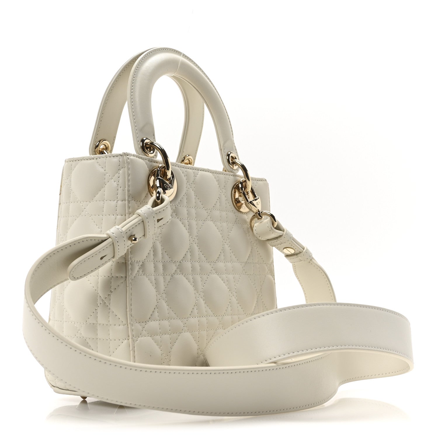 Lambskin Cannage Small My ABCDior Lady Dior White - Image 3