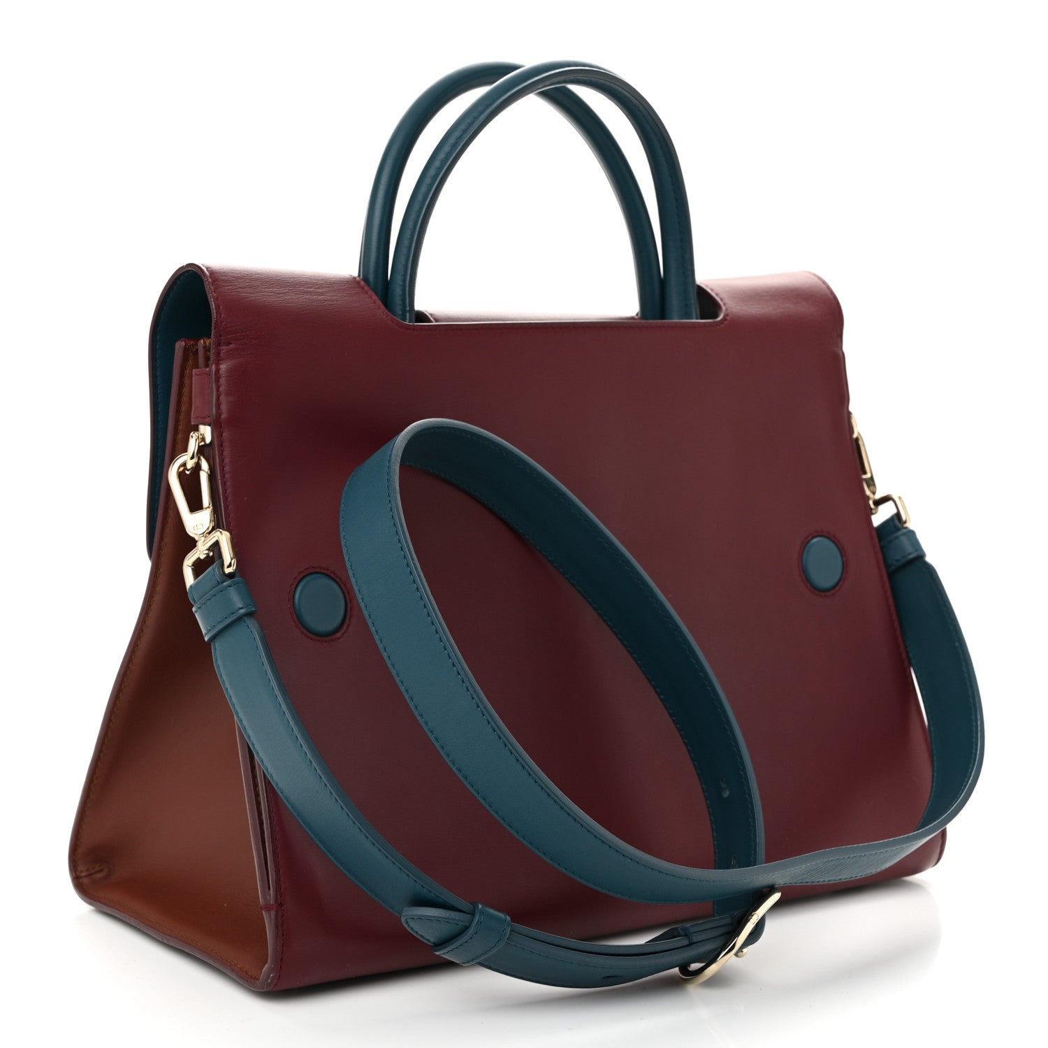 Smooth Calfskin Medium Diorever Flap Burgundy - Image 3