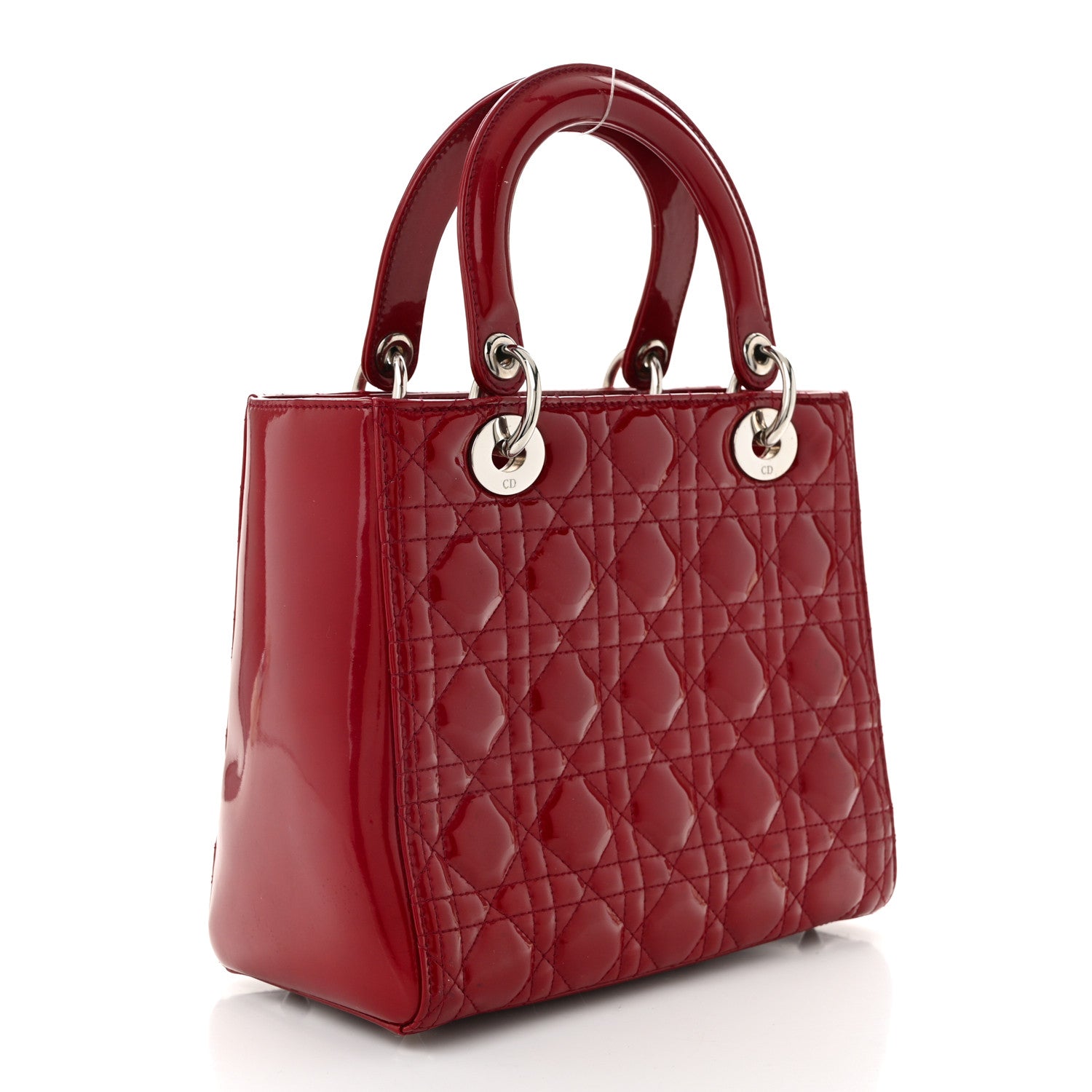 Patent Cannage Medium Lady Dior Red - Image 3