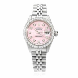 Rolex Datejust Custom Pink 69173 MOP Natural Diamond Dial Bezel Band 26mm Watch