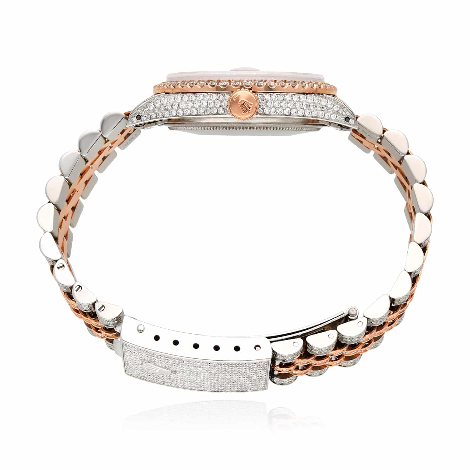 Rolex Datejust 12CTW Natural Diamond Stainless Steel White Rose Ruby Watch 36mm - Image 3