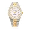 Rolex Datejust Jubilee Band Custom Diamond Bezel Yellow White Dial 36mm Watch