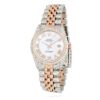 Rolex Datejust Natural Diamond Stainless Steel Pear Rose White Pearl Watch 36mm