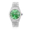Rolex Datejust Diamond Jubilee Band Diamond Green Emerald Dial Bezel 36mm Watch