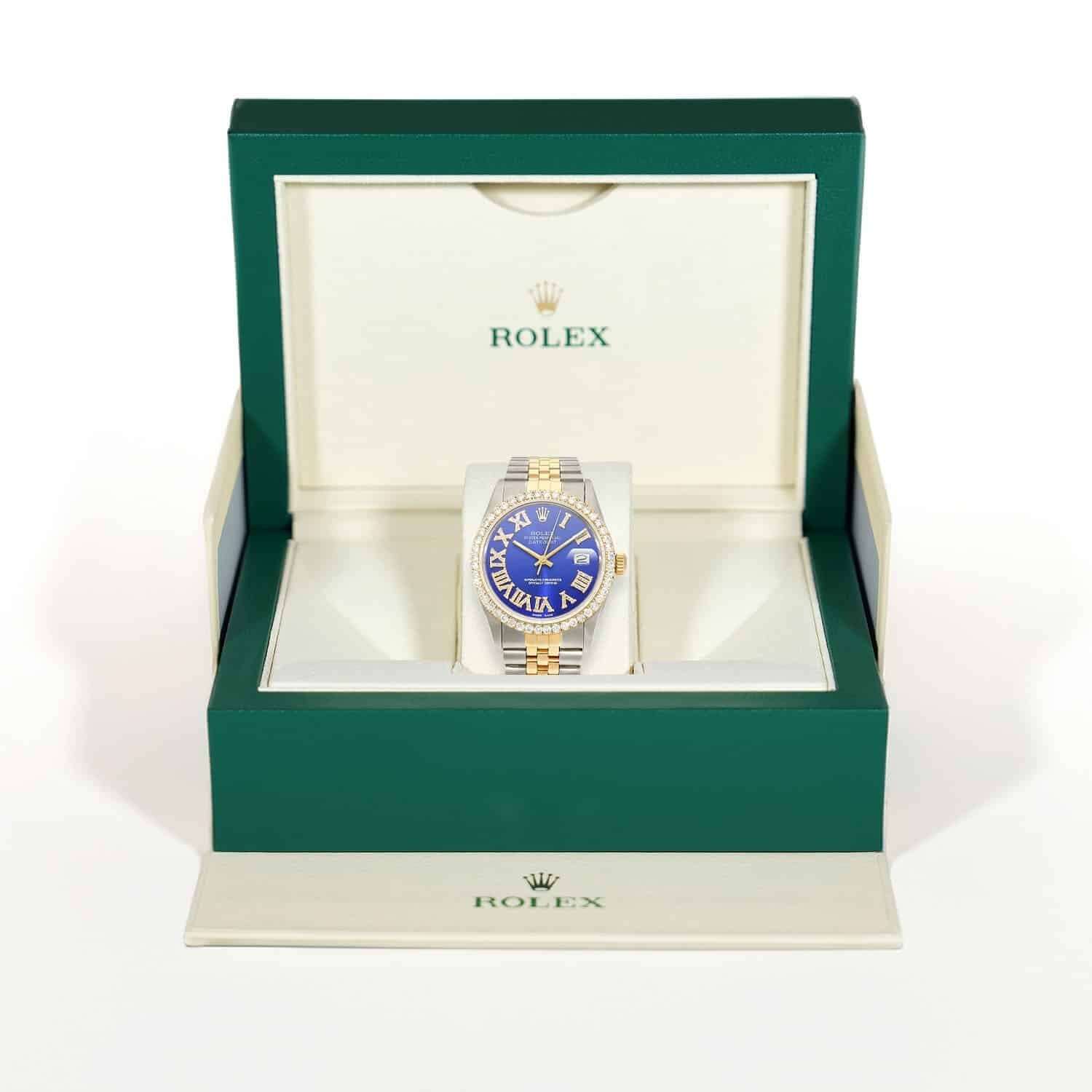 Rolex Datejust Jubilee Band 4.50Ct Natural Diamond Bezel Blue Dial 36mm Watch - Image 6