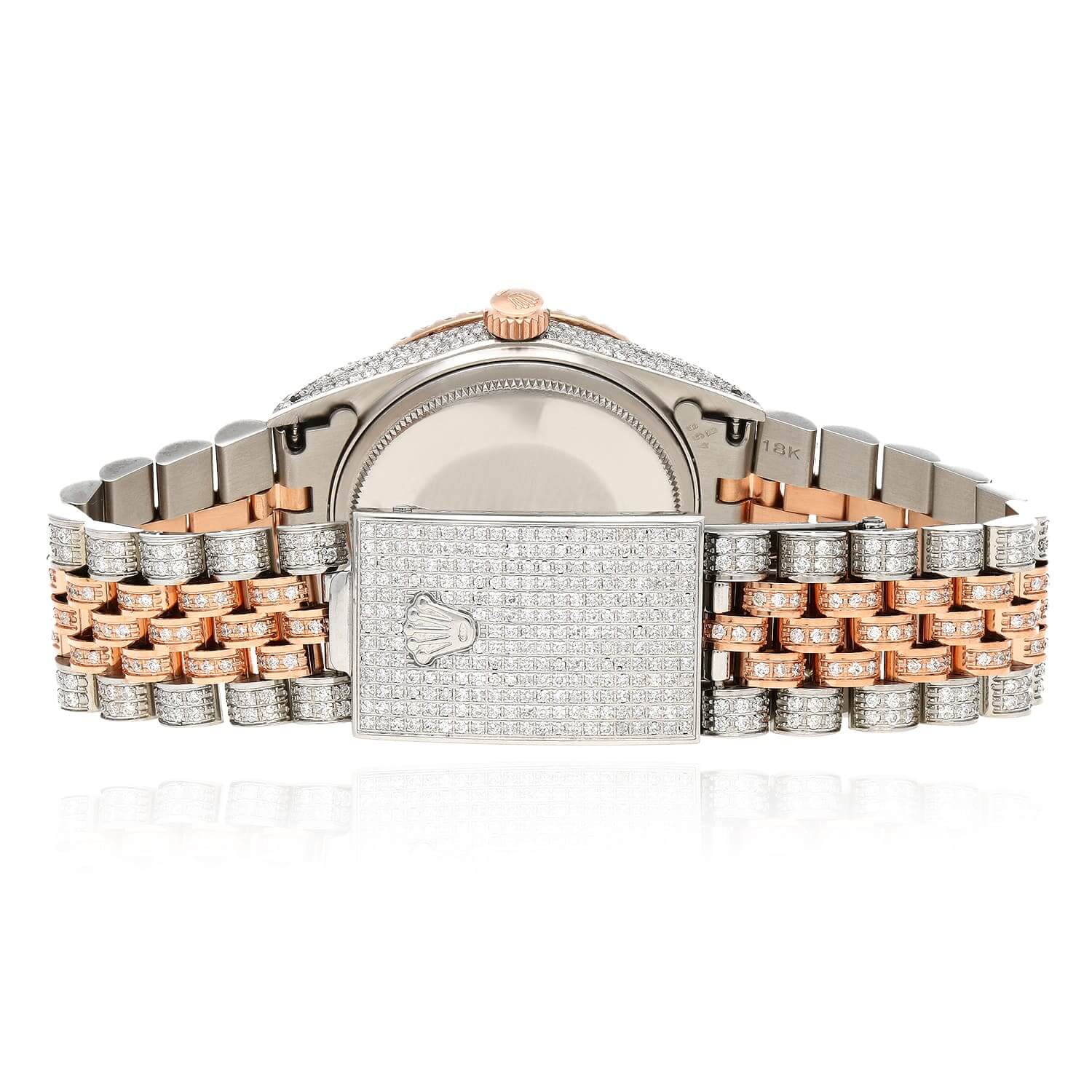 Rolex Datejust 12CTW Natural Diamond White Rose Stainless Steel Brown Watch 36mm - Image 4