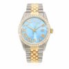 Rolex Datejust Jubilee 4.50Ct Natural Diamond Bezel Sky Blue Dial 36mm Watch