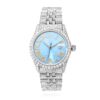Rolex Datejust Natural Diamond Jubilee Band Bezel Sky Blue Dial 36mm Watch