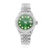 Rolex Datejust 26mm Pave Jubilee Band Diamond Bezel Green Emerald Dial Watch