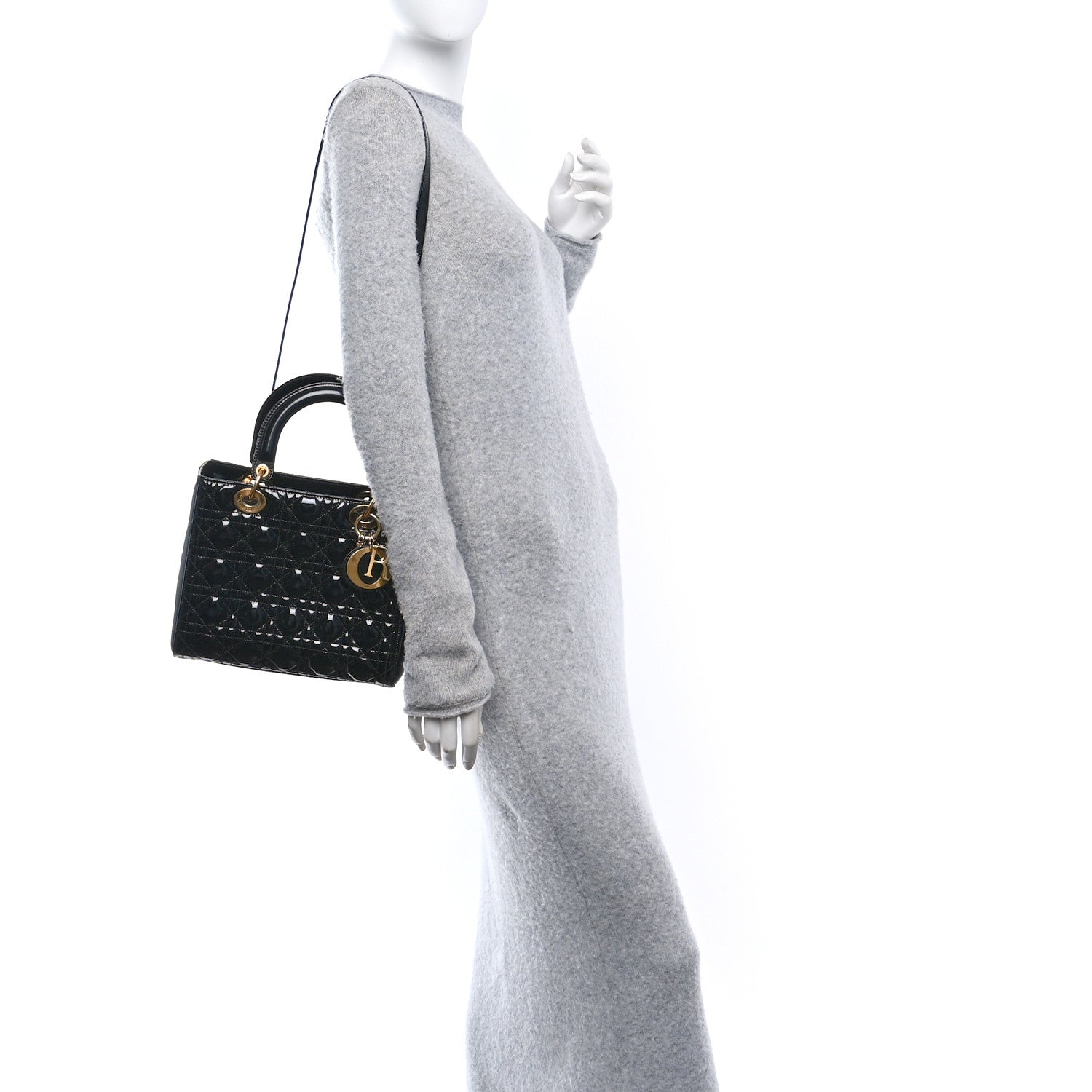 Patent Cannage Medium Lady Dior Black - Image 2