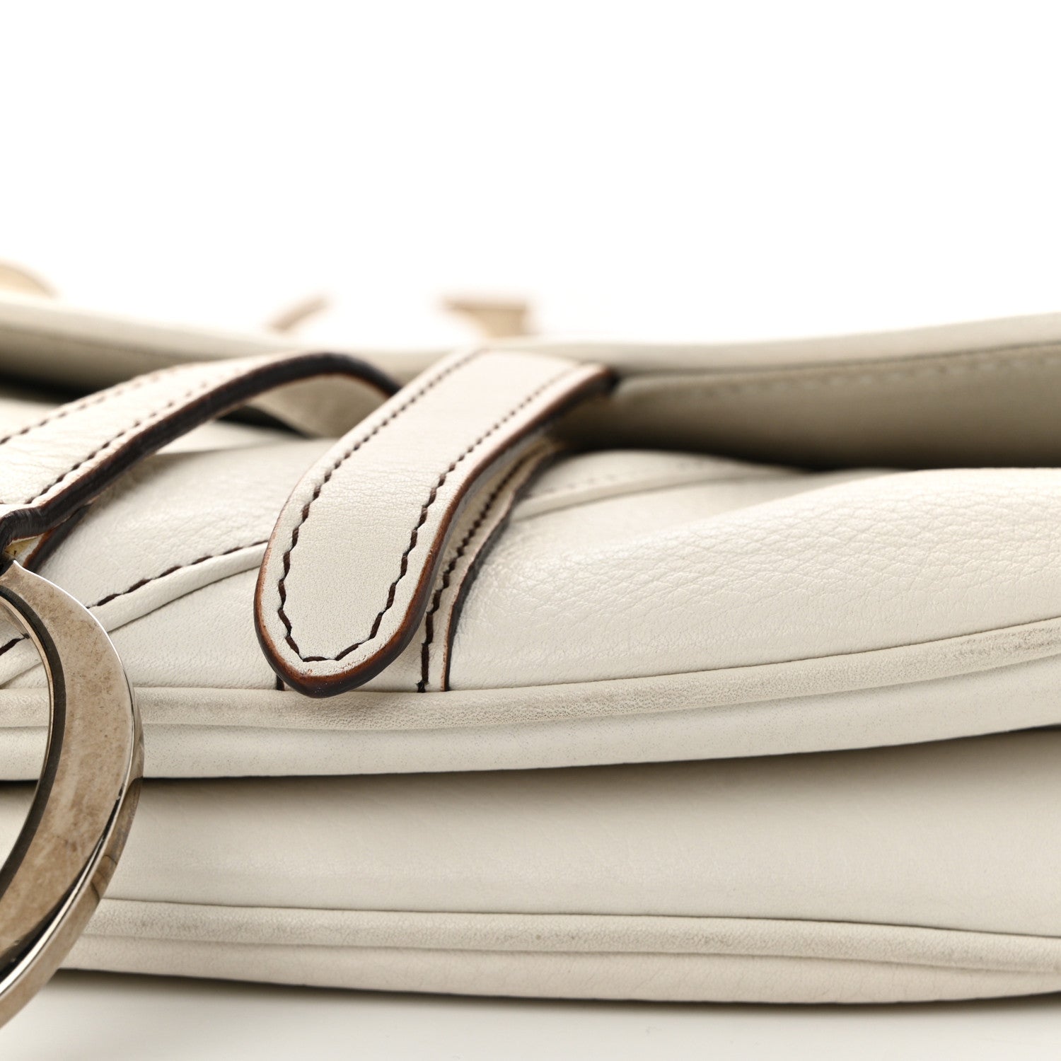 Calfskin Saddle Bag White - Image 10