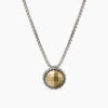 Petite Chatelaine Necklace Sterling Silver with 18K Yellow Gold Dome, 10mm