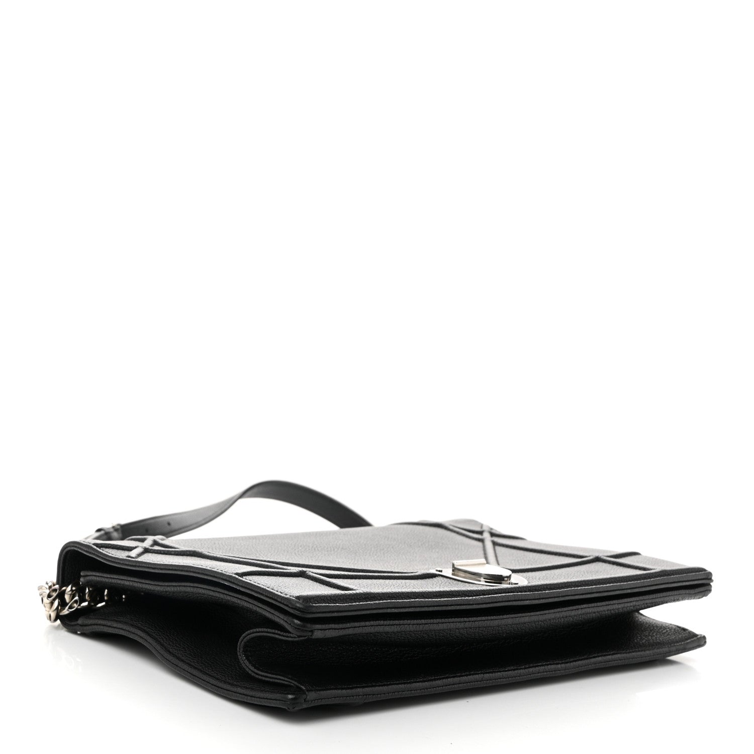 Grained Calfskin Large Diorama Flap Bag Black - Image 4