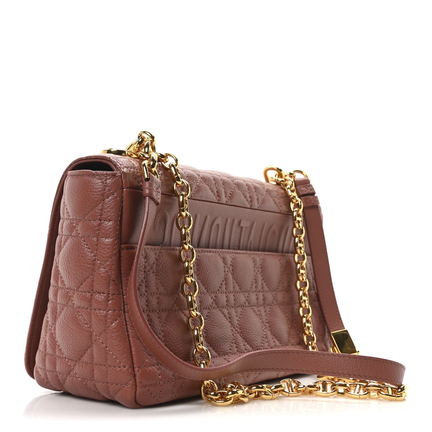 Calfskin Cannage Medium Caro Bag Rust - Image 3