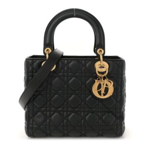 Lambskin Cannage Medium Lady Dior Black
