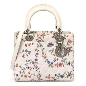 Canvas Nagoya Floral Medium Lady Dior White Multicolor