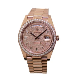 Rolex Day-Date 40mm Everose Gold Diamond Dial Diamond Bezel 228345RBR