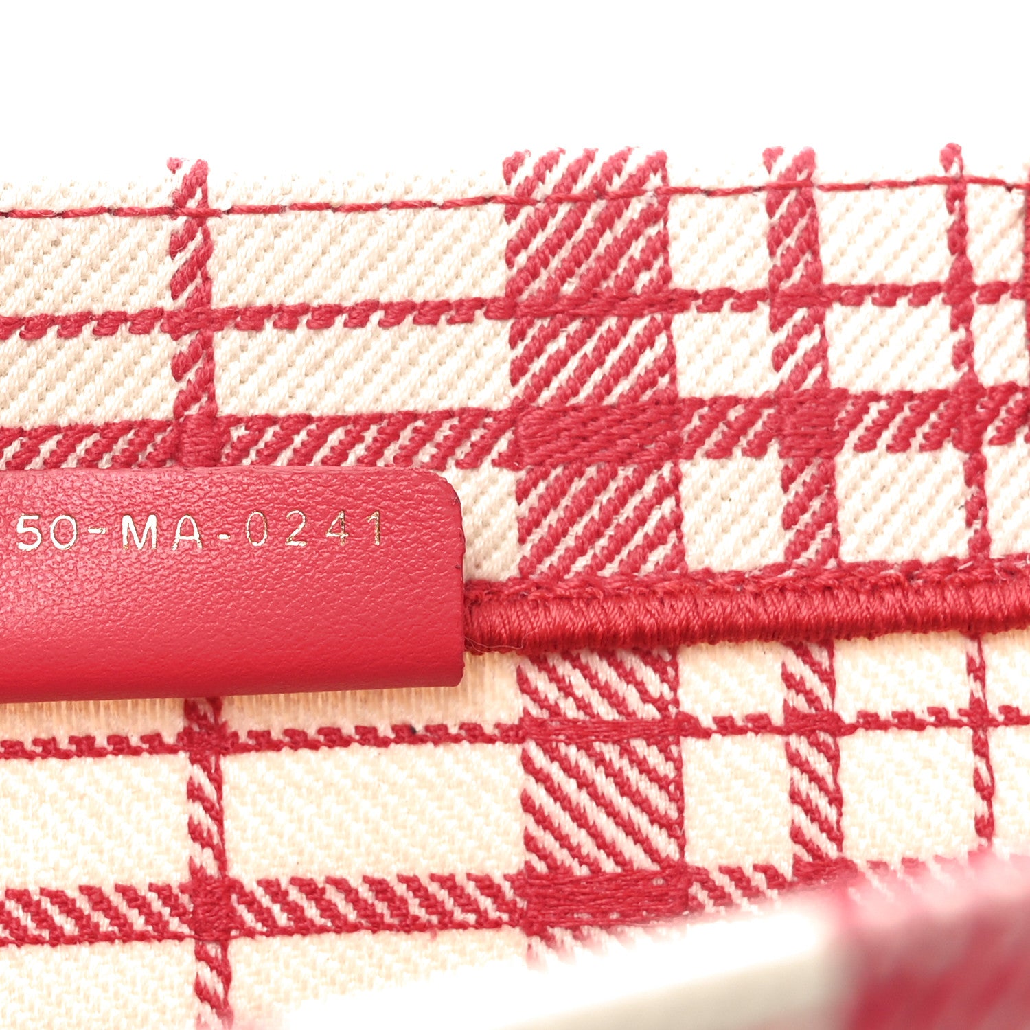 Canvas Embroidered Medium Check'n'Dior Book Tote Red Multicolor - Image 7