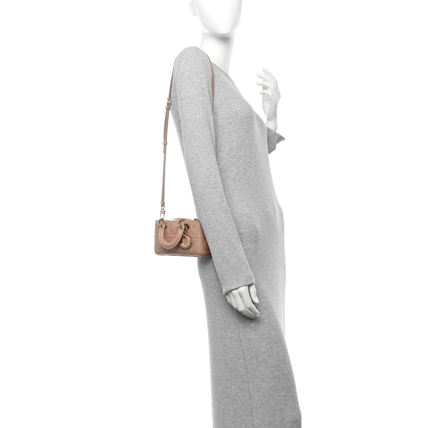 Lambskin Cannage Micro Lady D-Joy Rose Des Vents - Image 2