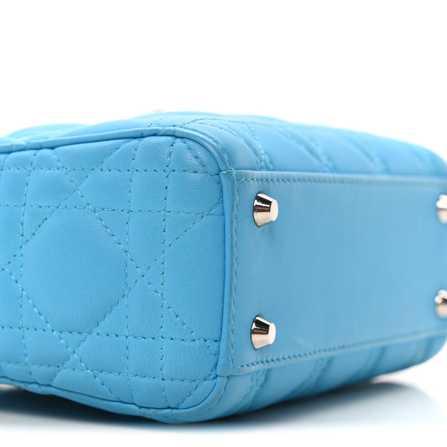 Lambskin Cannage Mini Lady Dior Blue - Image 9