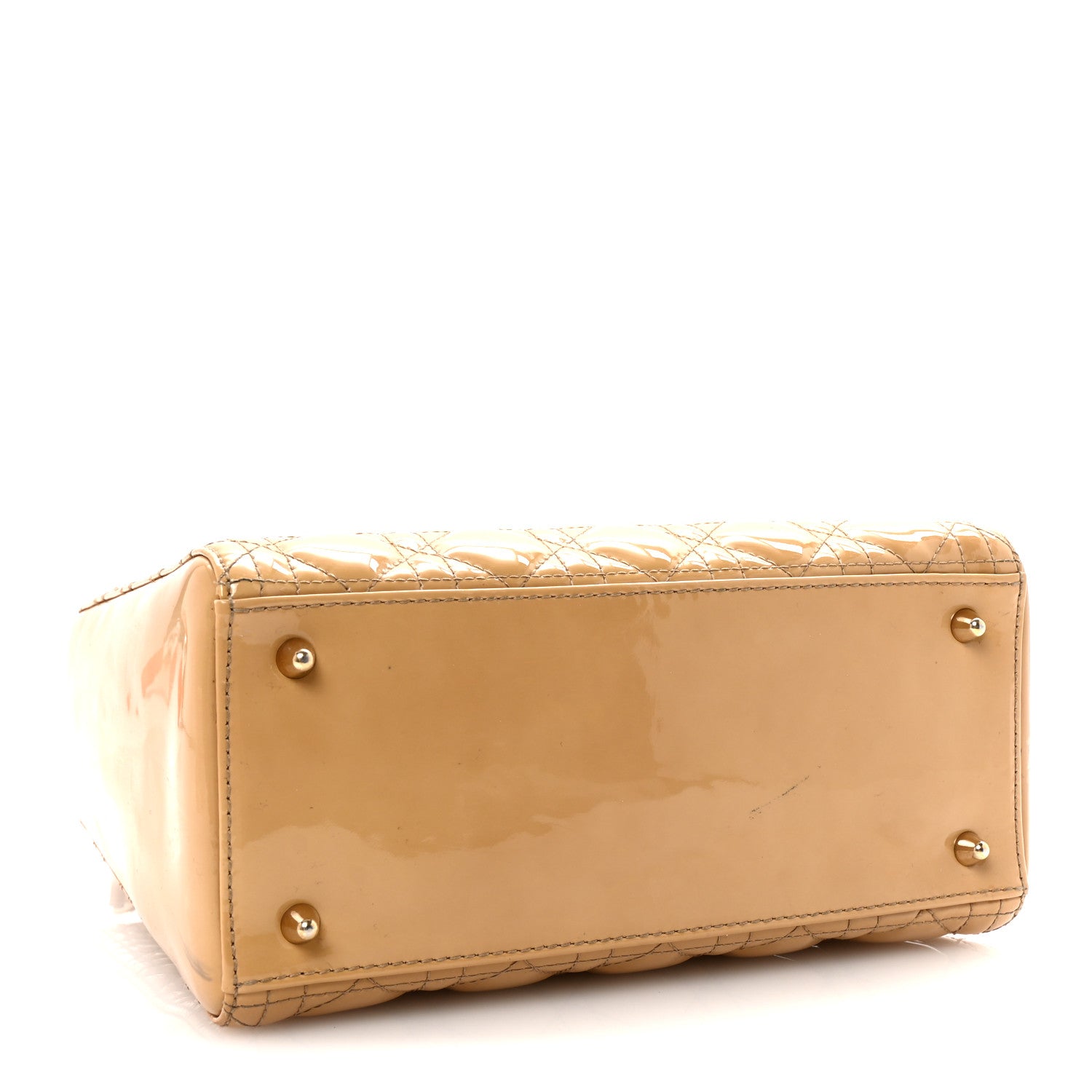 Patent Cannage Medium Lady Dior Beige - Image 3