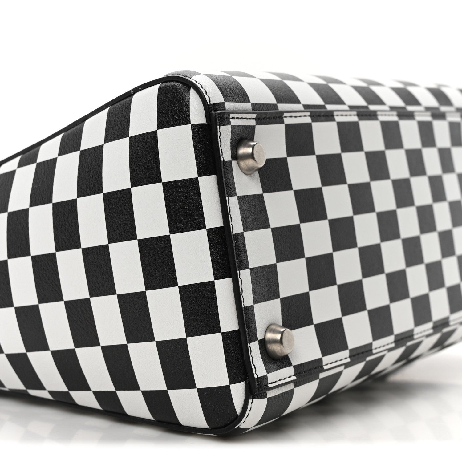 Calfskin Checkered Medium Lady Dior Black White - Image 8