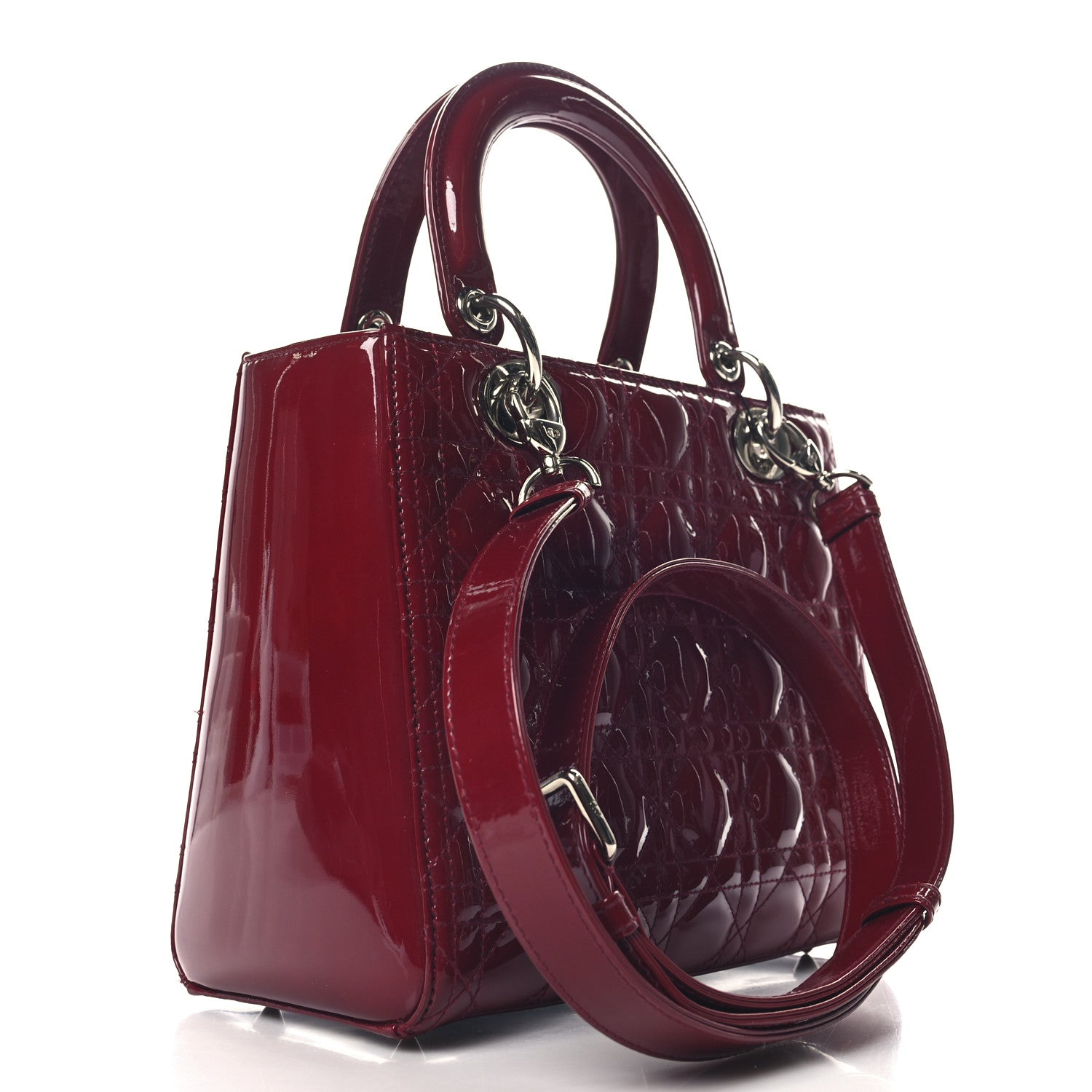 Patent Cannage Medium Lady Dior Red - Image 3