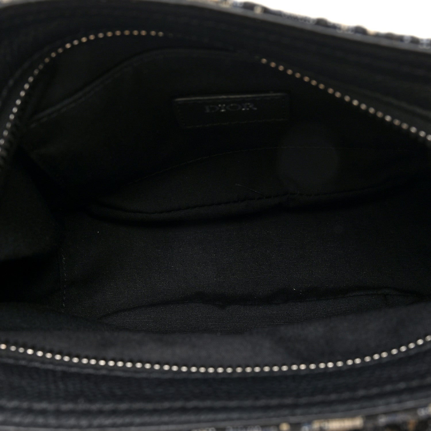 Oblique Mini Soft Saddle Bag Beige Black - Image 5