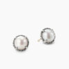 Petite Chatelaine Stud Earrings Sterling Silver with Pearls, 8mm