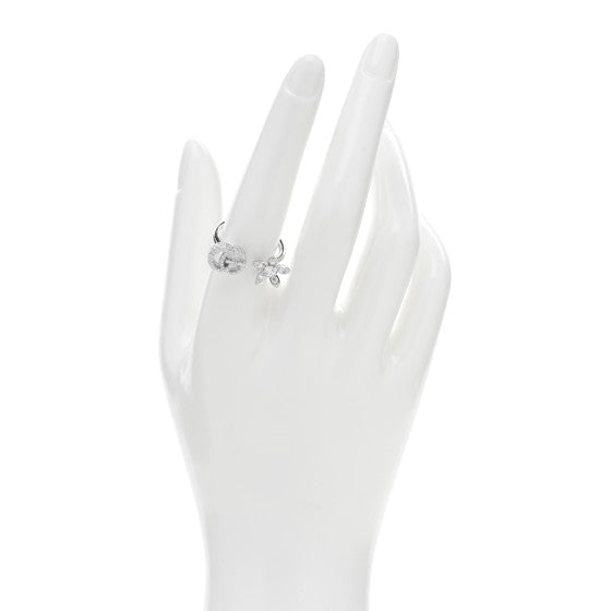 18K White Gold Diamond Flora Open Ring - Image 4