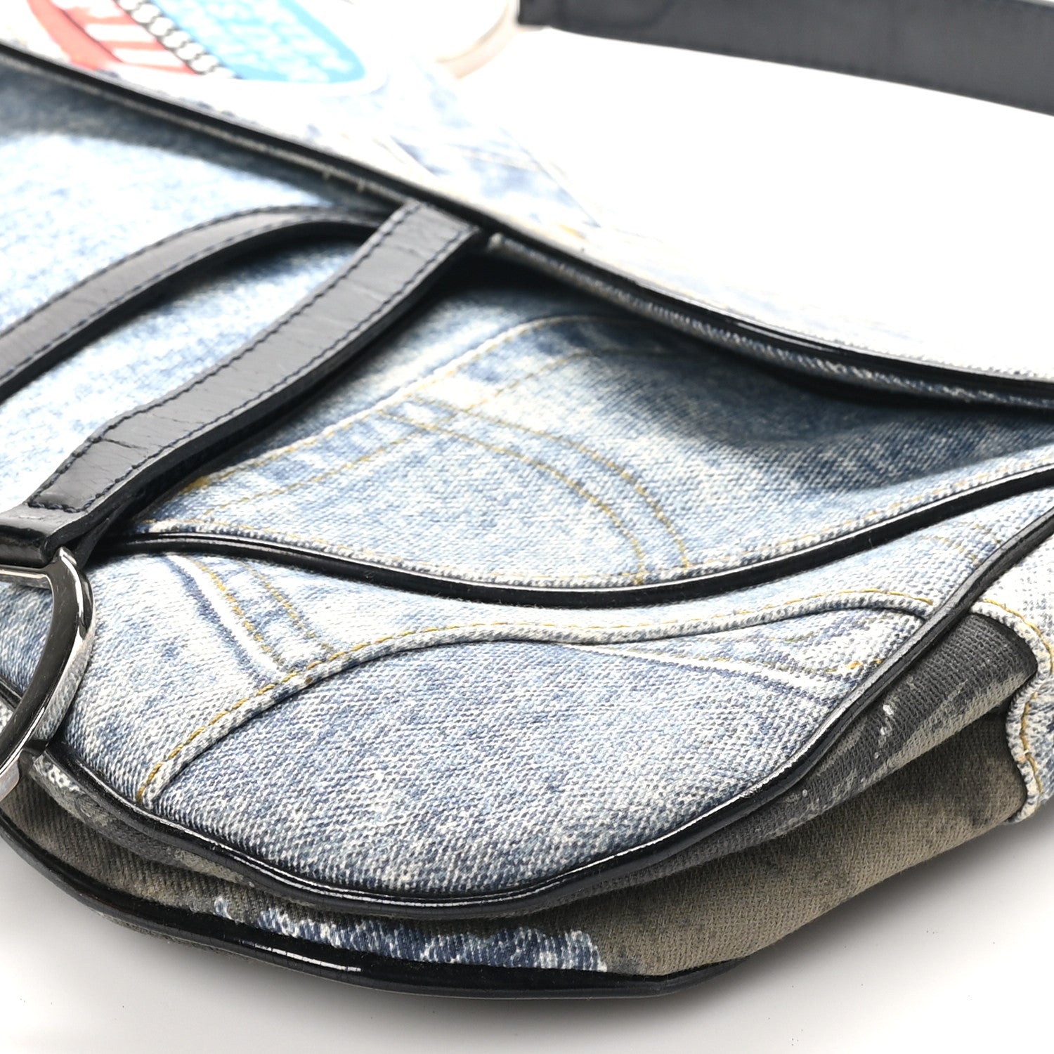Denim Speedway Double Saddle Bag Blue - Image 10
