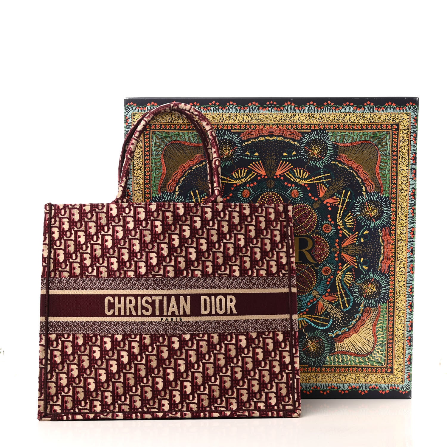 Oblique Large Book Tote Burgundy Multicolor - Image 13