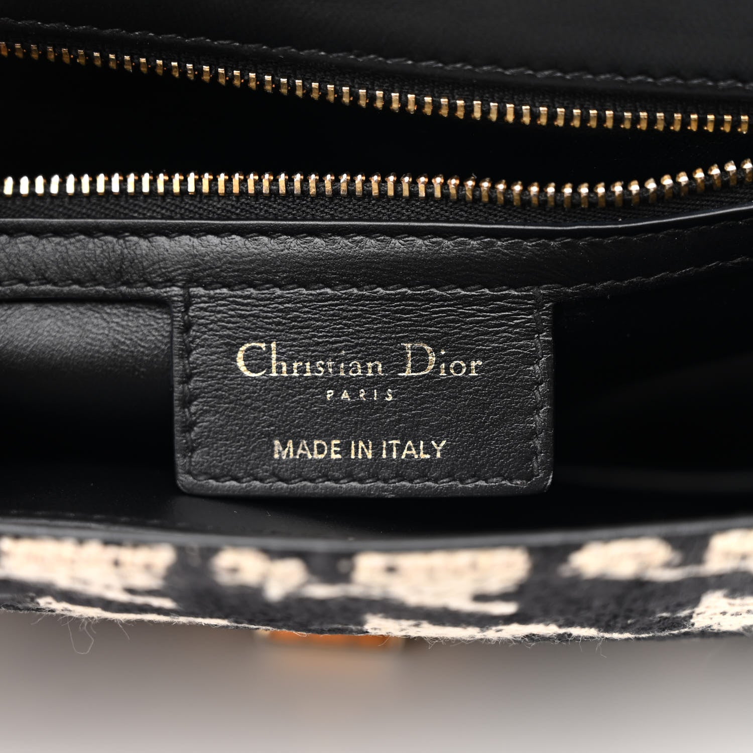 Technical Canvas Macro Houndstooth Medium Caro Bag Black White - Image 5