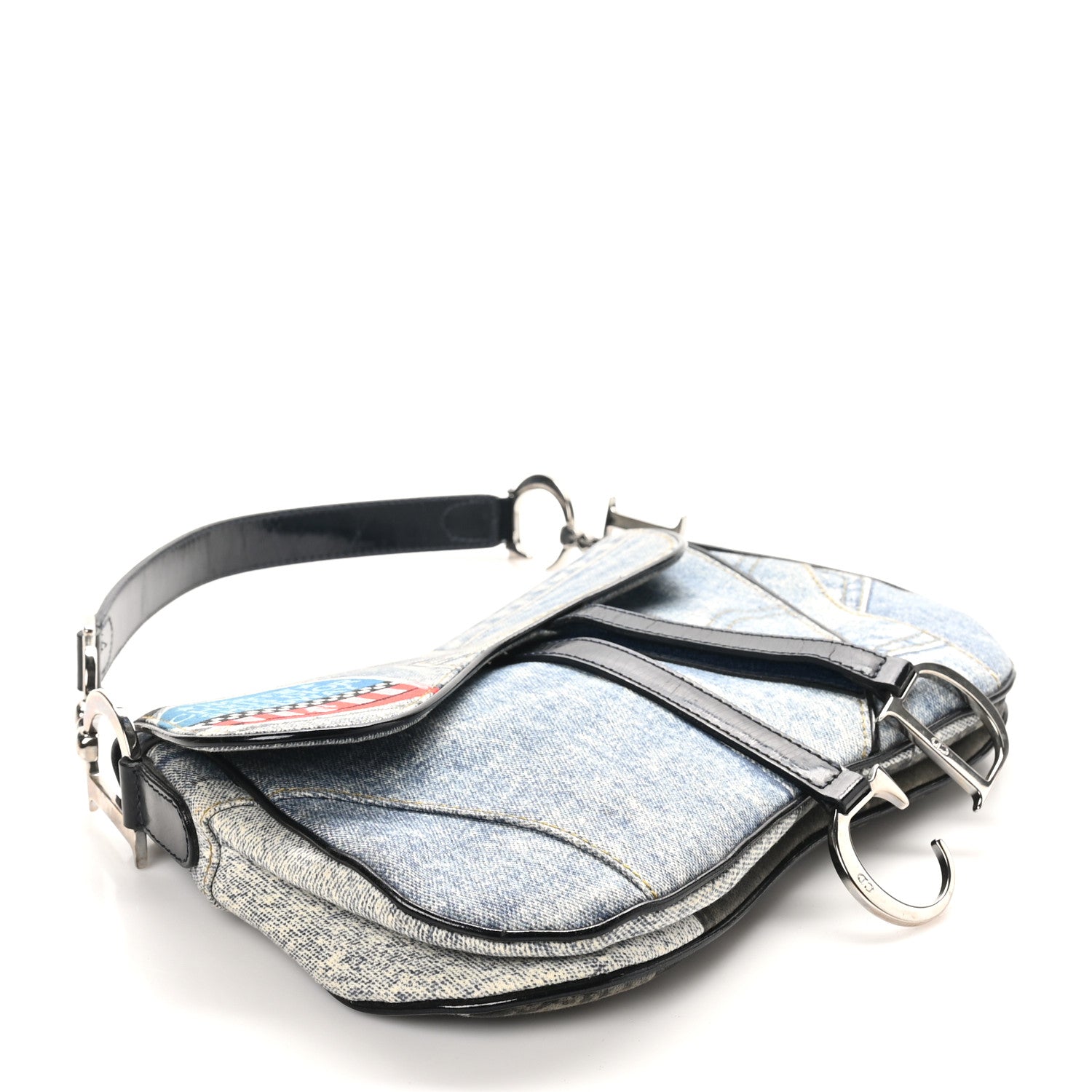 Denim Speedway Double Saddle Bag Blue - Image 4