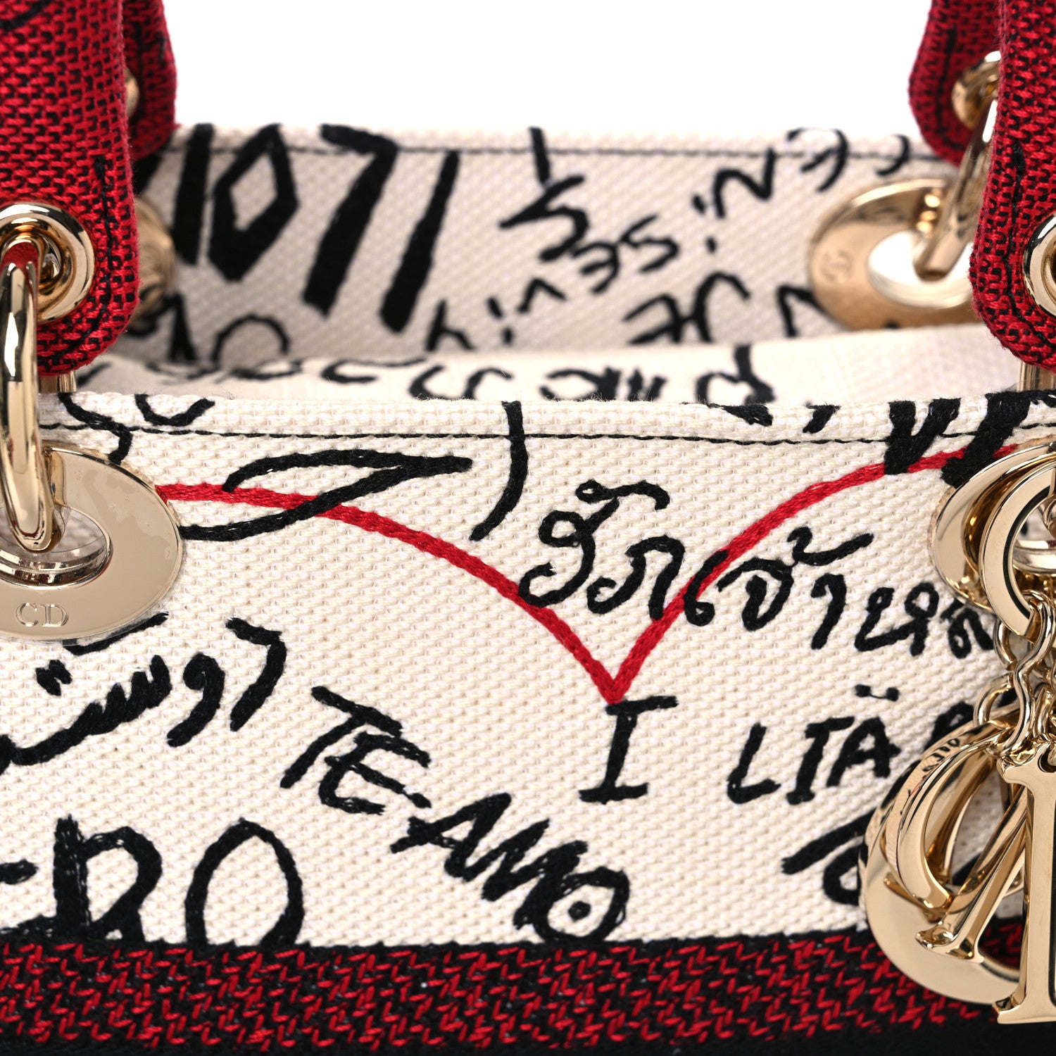 Canvas Medium DiorAmour Graffiti Lady D-Lite Latte - Image 7