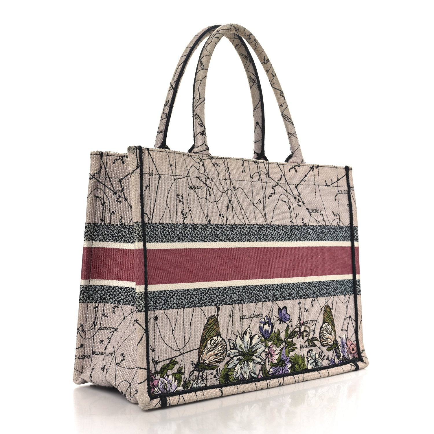 Canvas Embroidered Medium Zodiac Book Tote Latte Multicolor - Image 3
