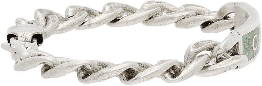 Silver Enamel Logo Bracelet - Image 2