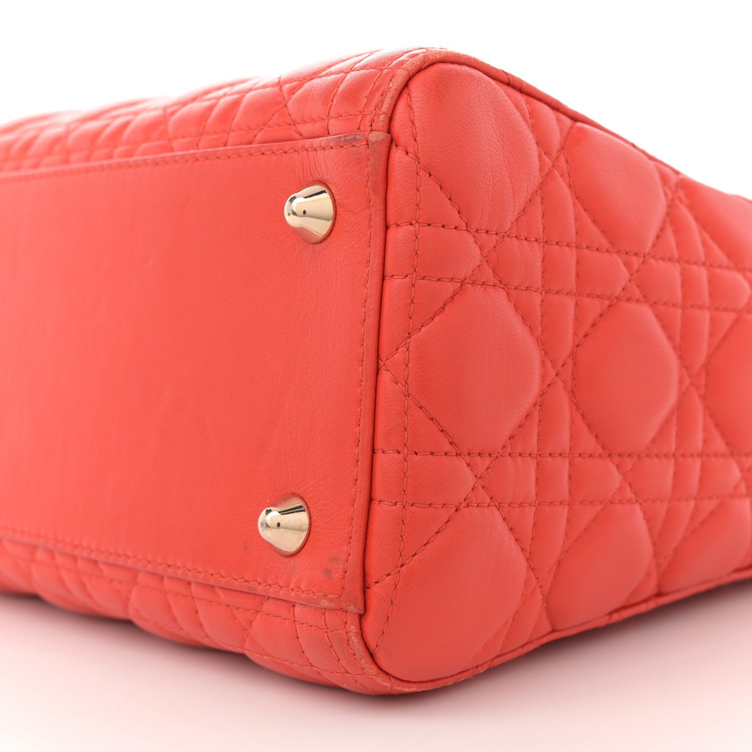 Lambskin Cannage Large Lady Dior Orange - Image 7