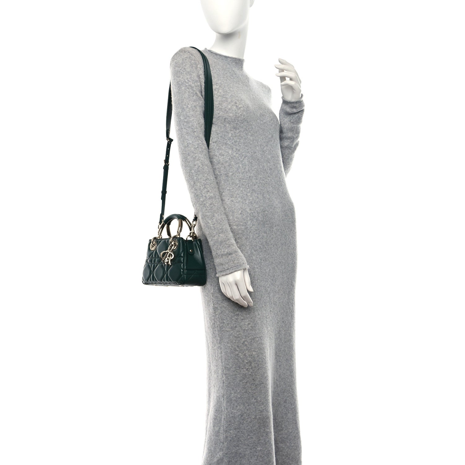 Calfskin Cannage Mini The Lady 95.22 Dark Green - Image 2