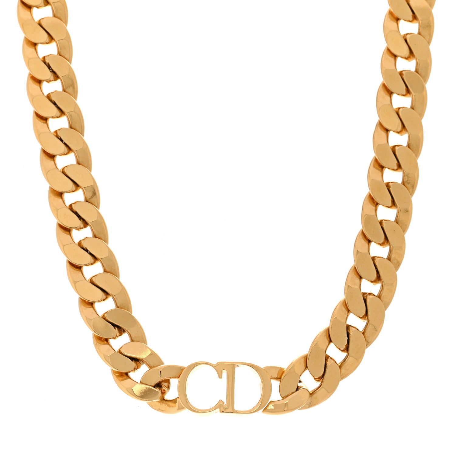 Metal CD Choker Necklace Gold