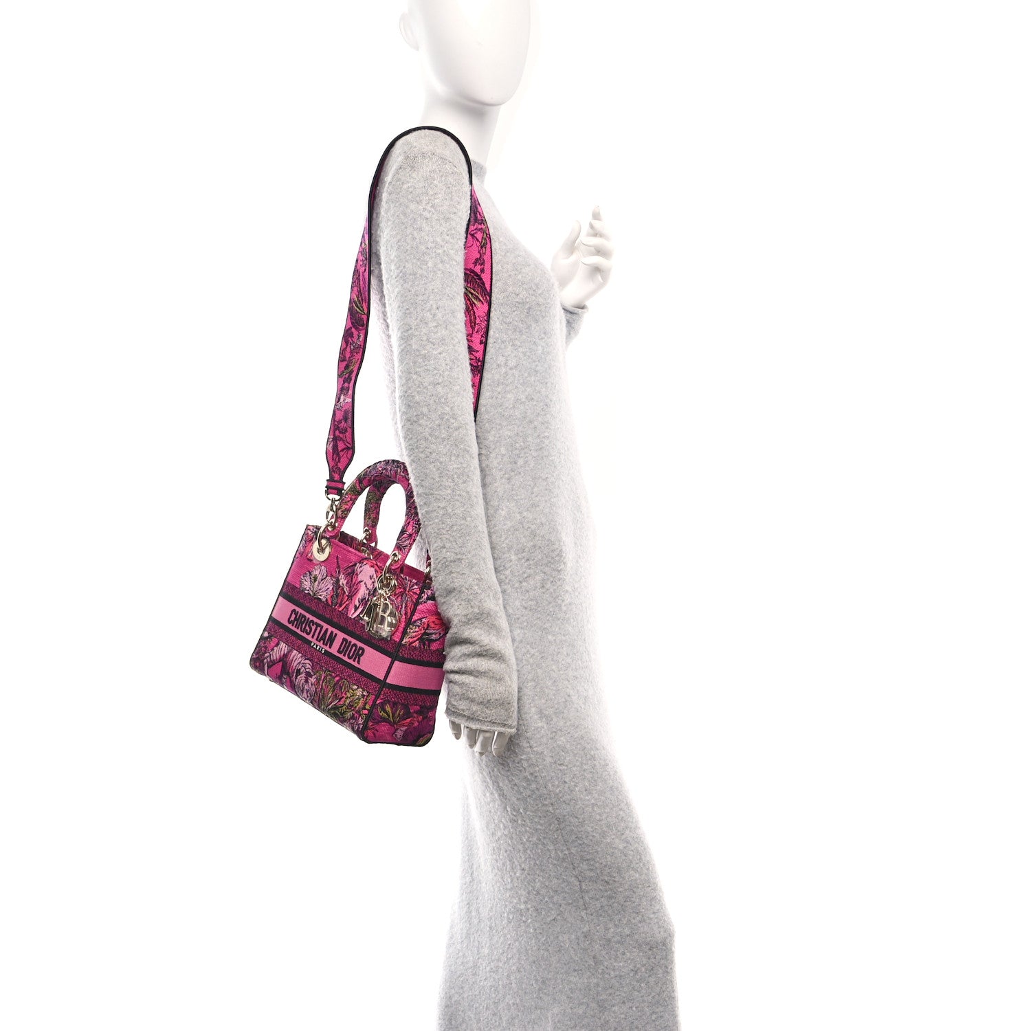 Toile de Jouy Voyage Embroidered Medium Lady D-Lite Fuchsia Multicolor - Image 2