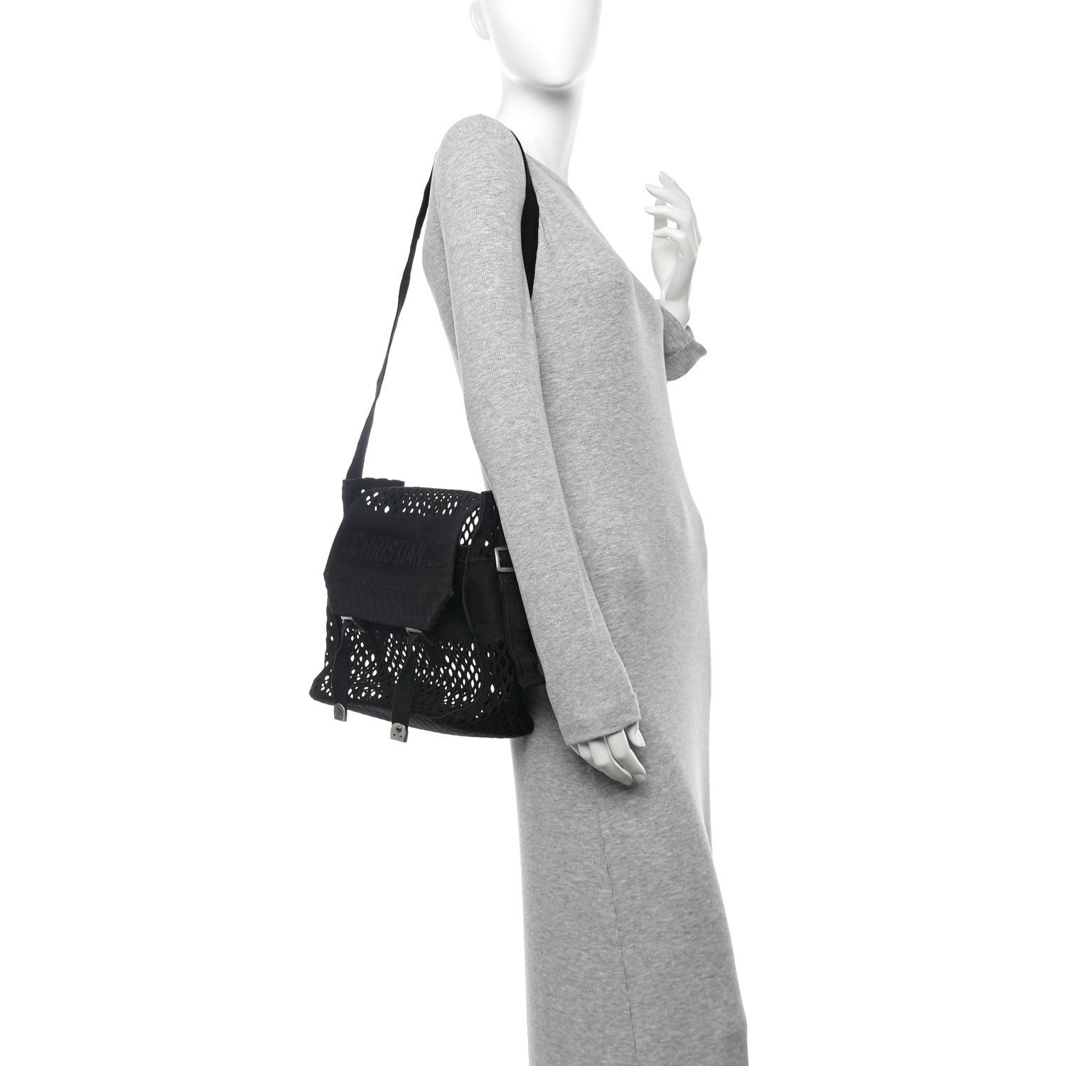 Canvas Embroidered Mesh Diorcamp Messenger Black - Image 2