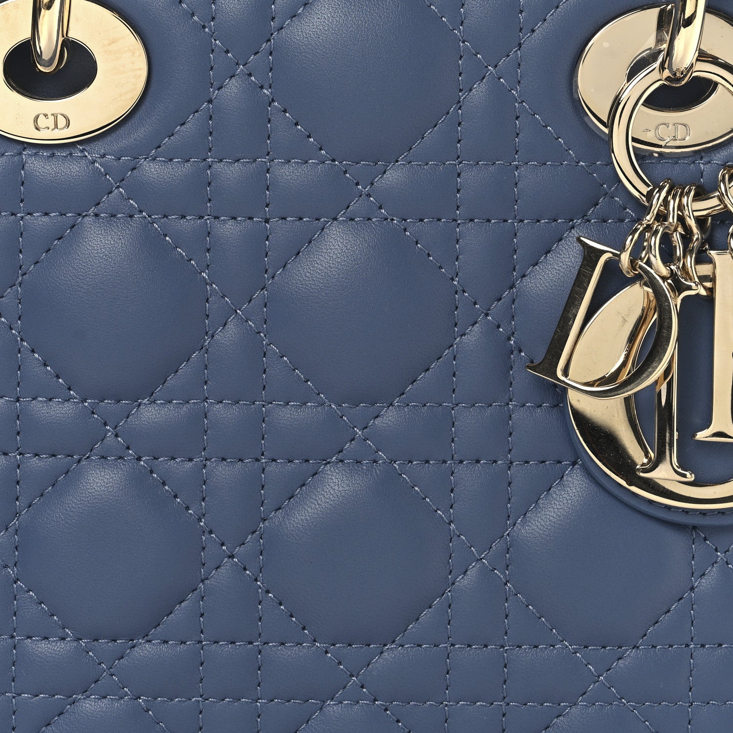 Lambskin Cannage Small My ABCDior Lady Dior Denim Blue - Image 6