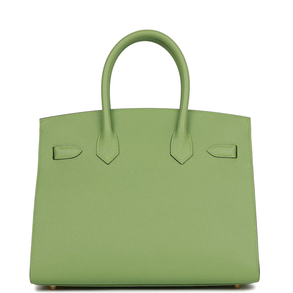 Birkin 35 Vert Criquet Epsom with Palladium Hardware - Image 5