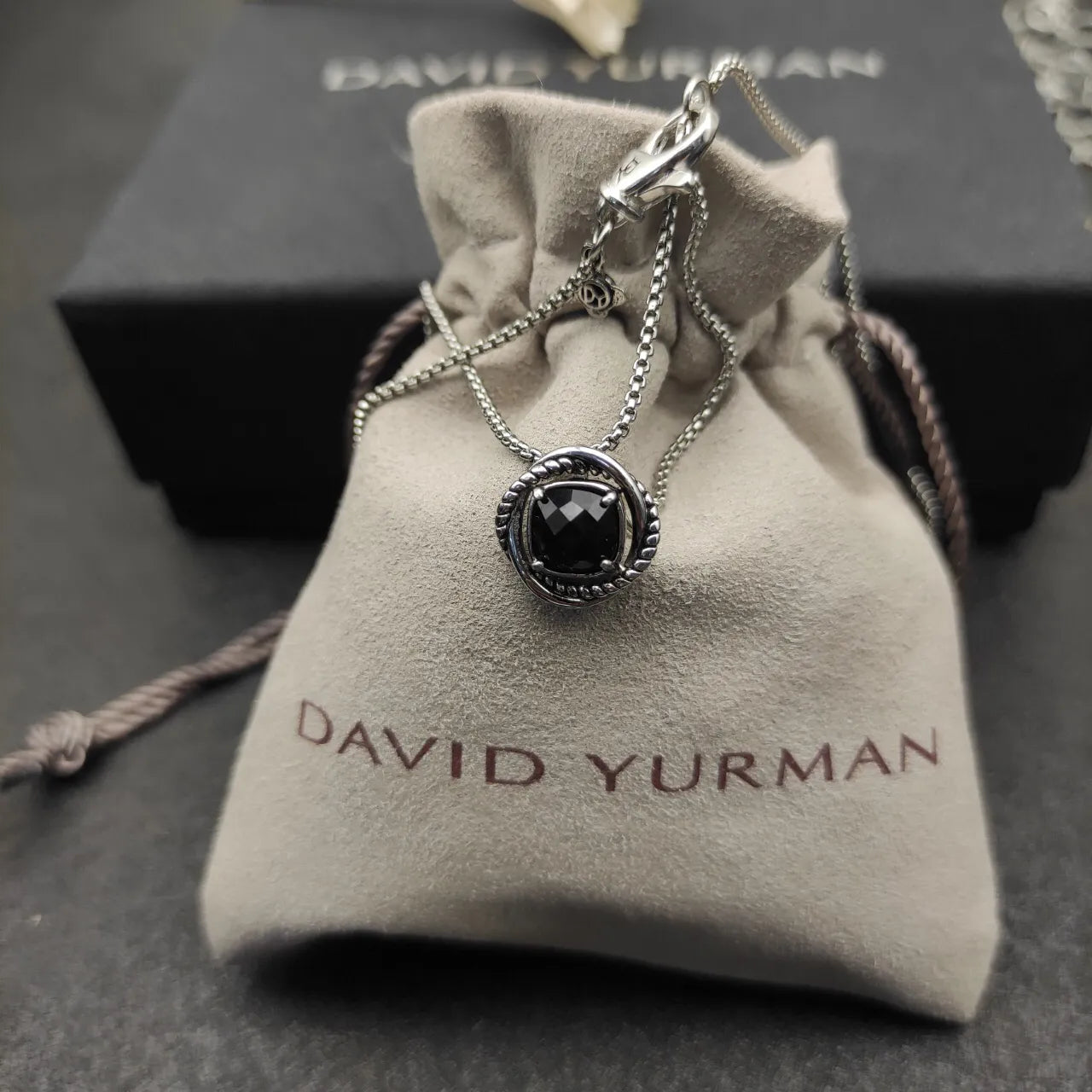 Petite Chatelaine® Necklace Sterling Silver with Black Onyx, 10mm - Image 4