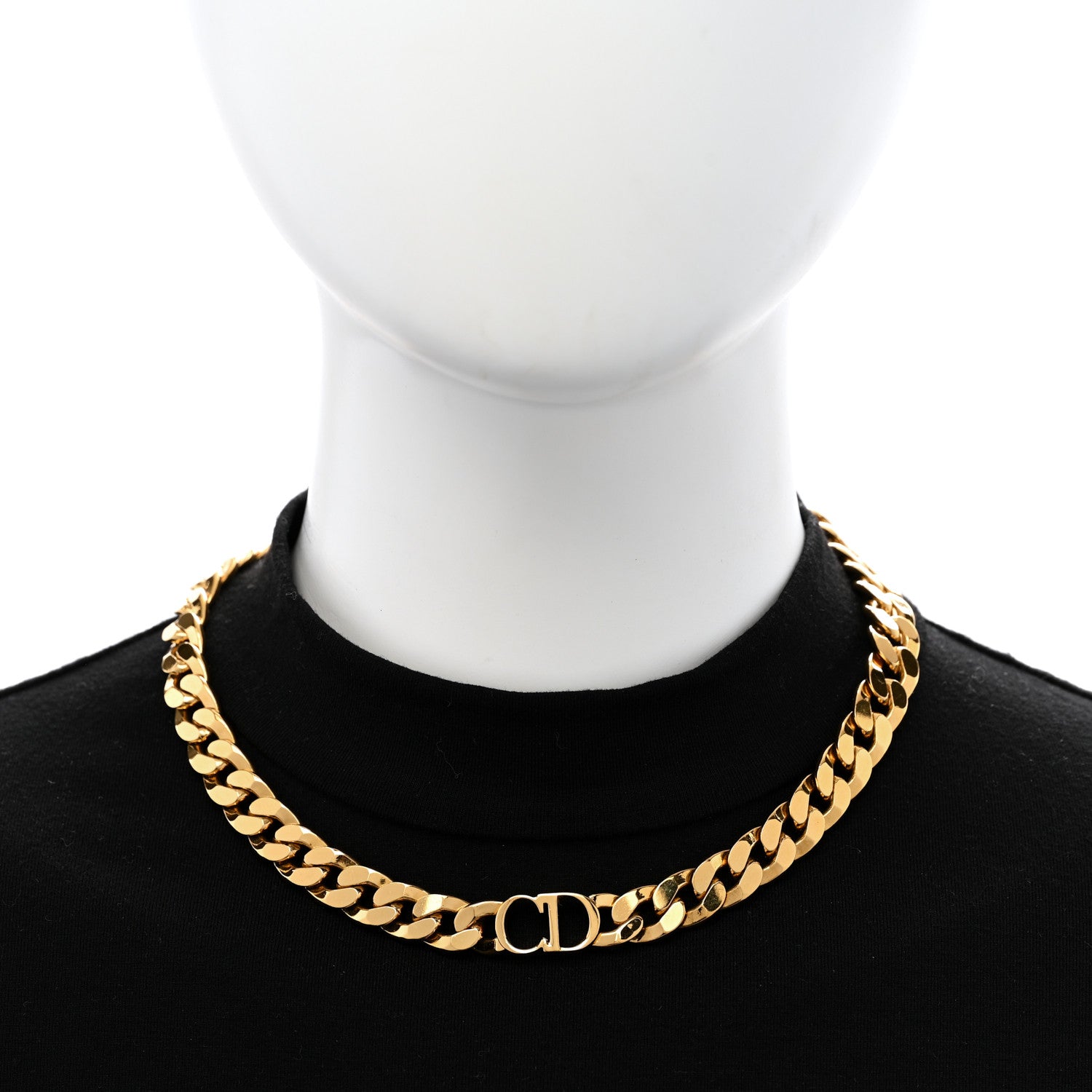 Metal CD Choker Necklace Gold - Image 2