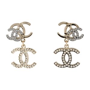 2022 Faux Pearl & Strass CC Drop Earrings
