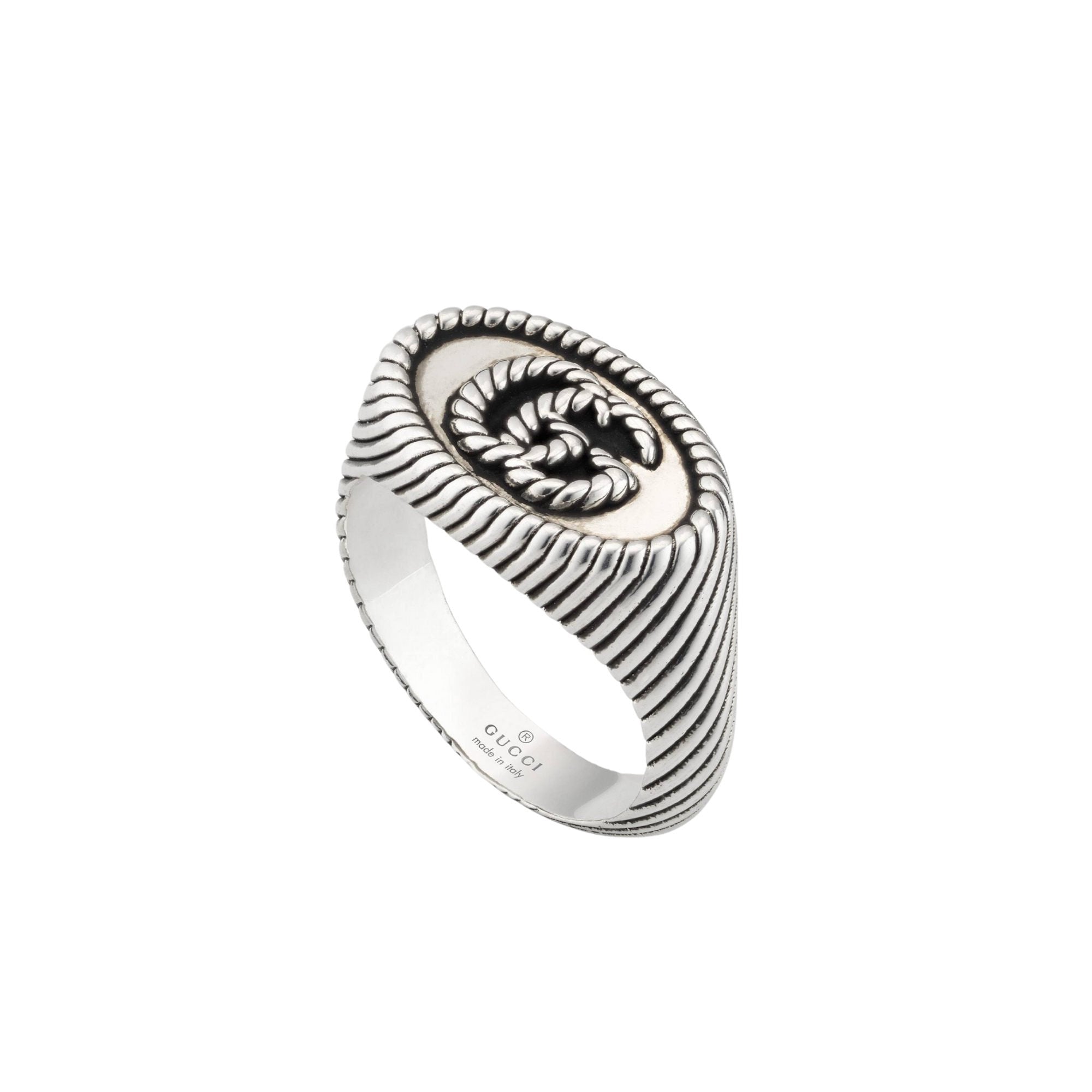 INTERLOCKING G CHEVALIER RING IN SILVER